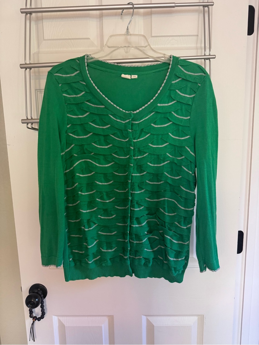 Anthropologie Scalloped Cotton Cardigan